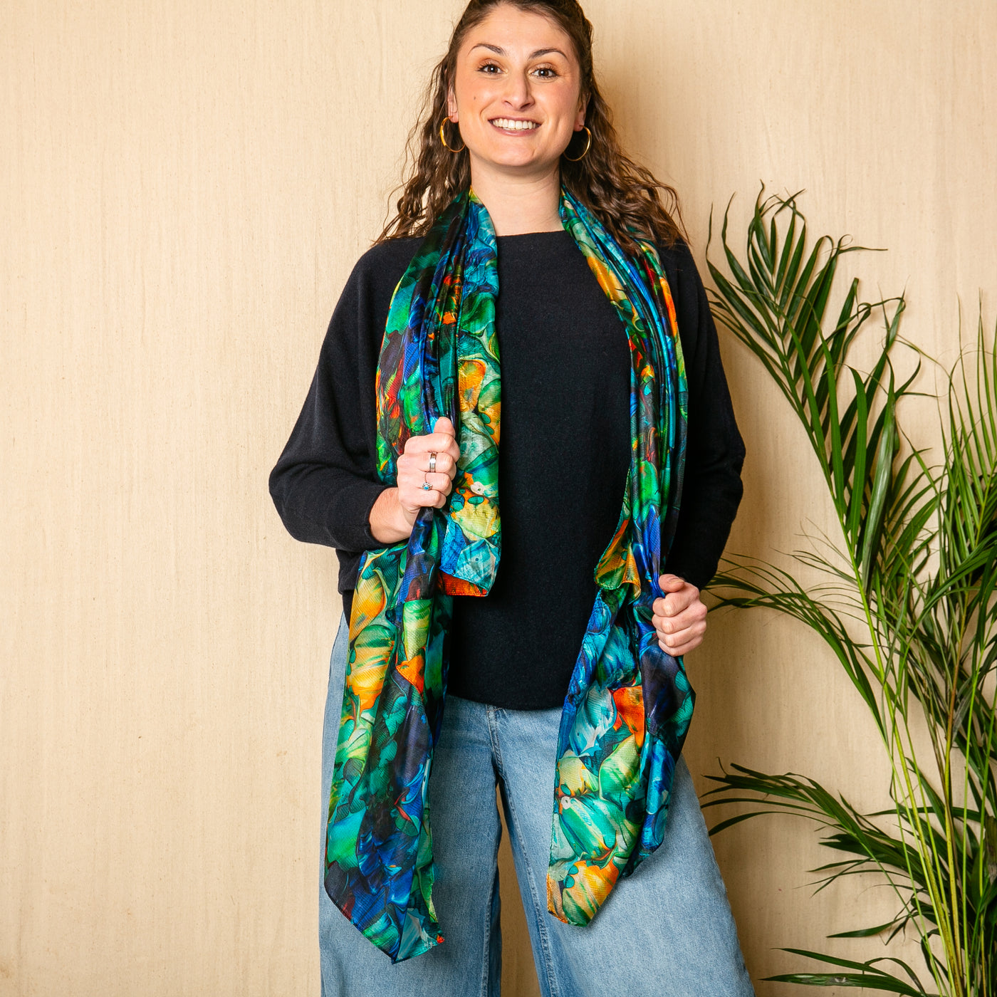 Pacific Breeze Large Silk Scarf