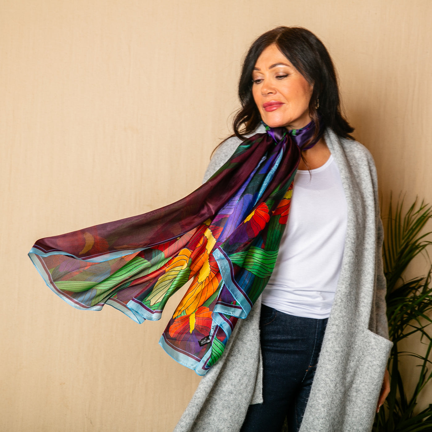 Stained Glass Large Silk Scarf