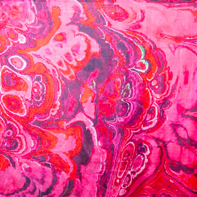 Abstract Fuchsia Large Silk Scarf