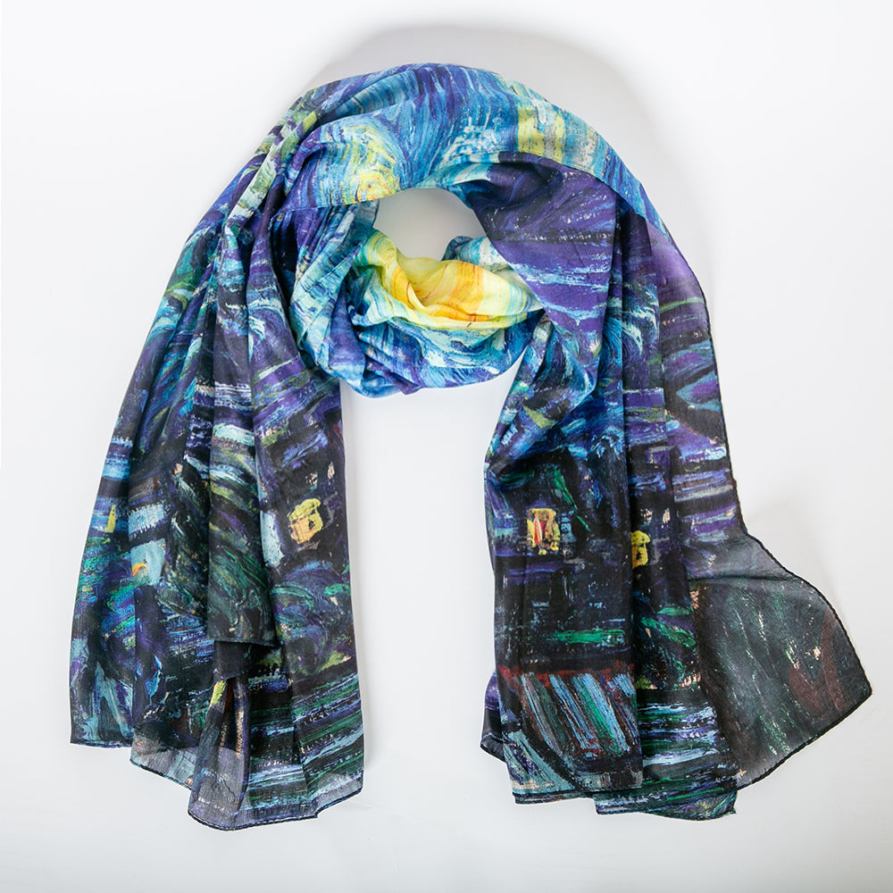 Starry Night Large Silk Scarf