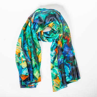 Pacific Breeze Large Silk Scarf