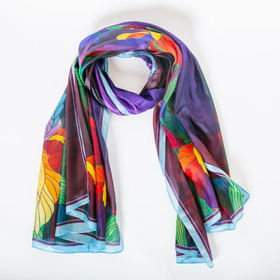 Stained Glass Large Silk Scarf