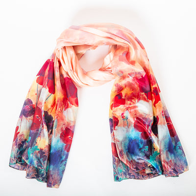 Poppy Field Large Silk Scarf