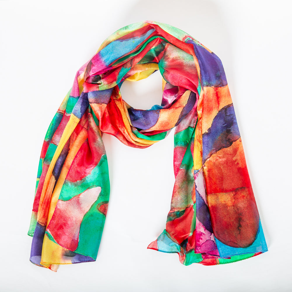 Watercolour Palette Large Silk Scarf