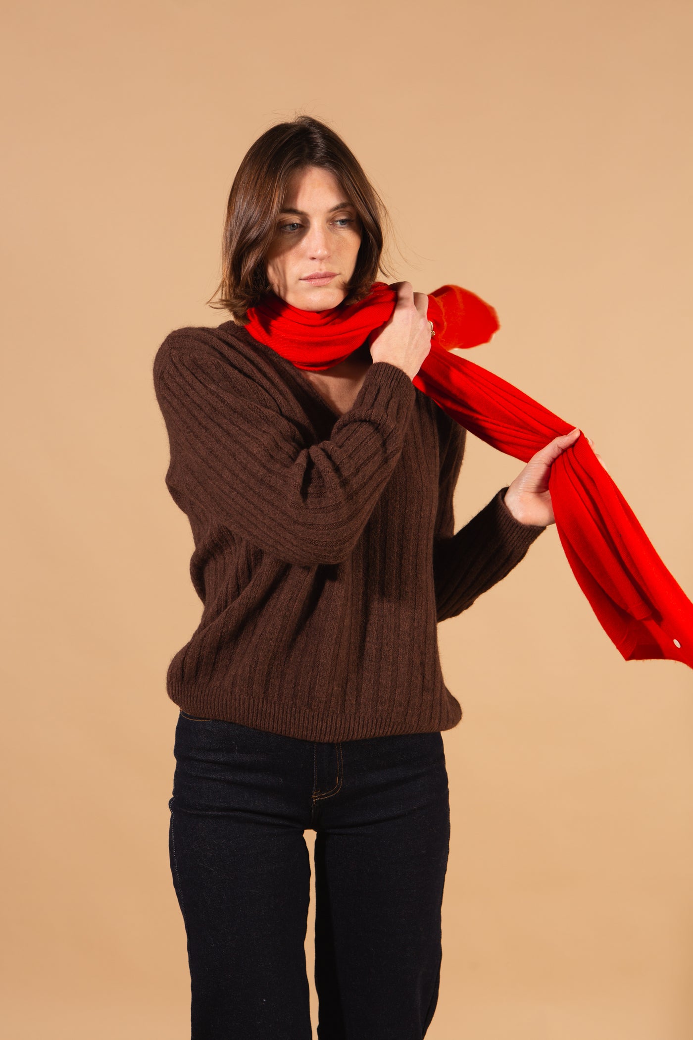 Grace Cashmere Mix Button Poncho