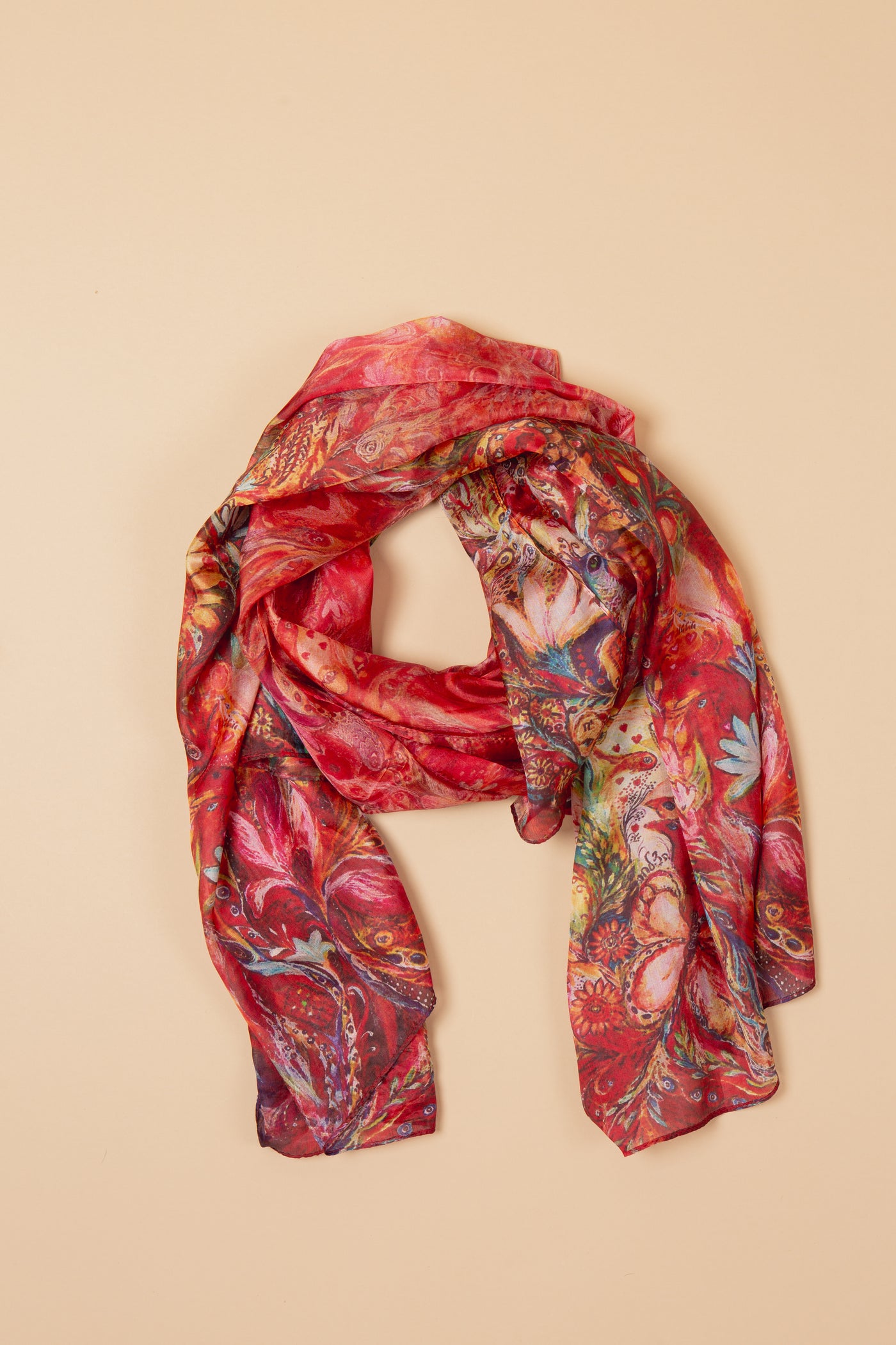 Peacock Large Silk Scarf