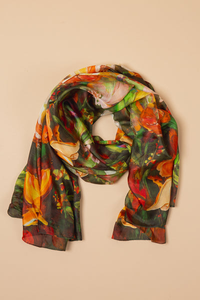 Tiger Lily Large Silk Scarf