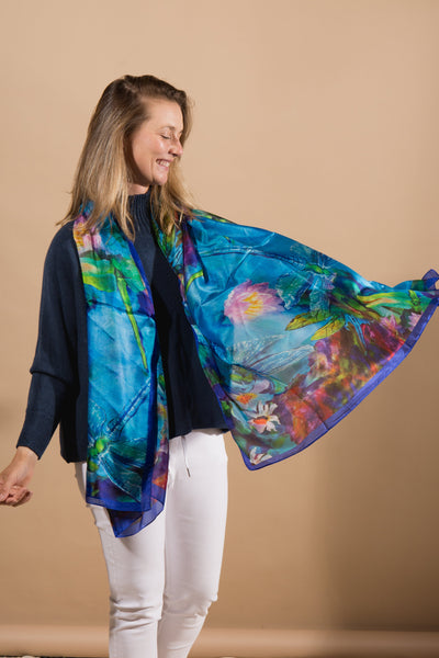 Dragon Fly Large Silk Scarf