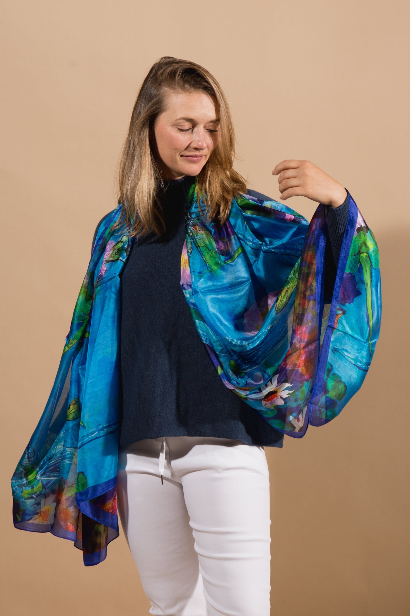 Dragon Fly Large Silk Scarf