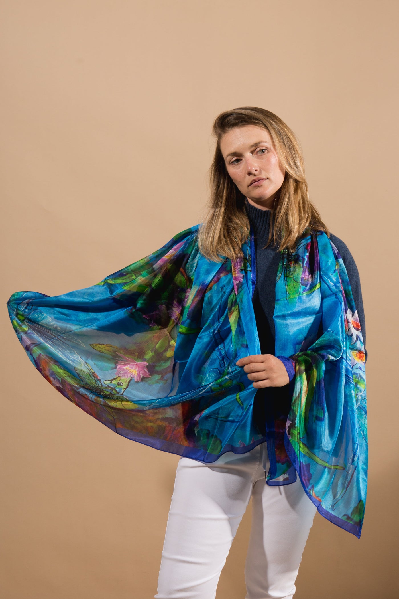Dragon Fly Large Silk Scarf